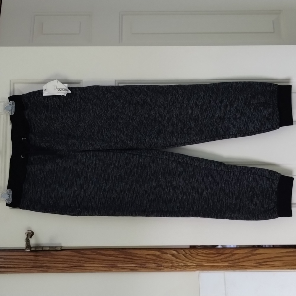 NWT boy's Univibe black tweedy leggings, size L